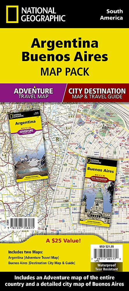 Argentine & Plan des rues de Buenos Aires (Pack Bundle) | National Geographic carte pliée National Geographic