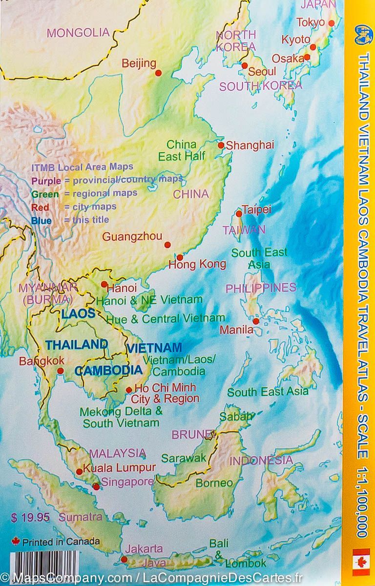 Atlas routier de poche - Thailande, Vietnam, Laos & Cambodge | ITM atlas ITM