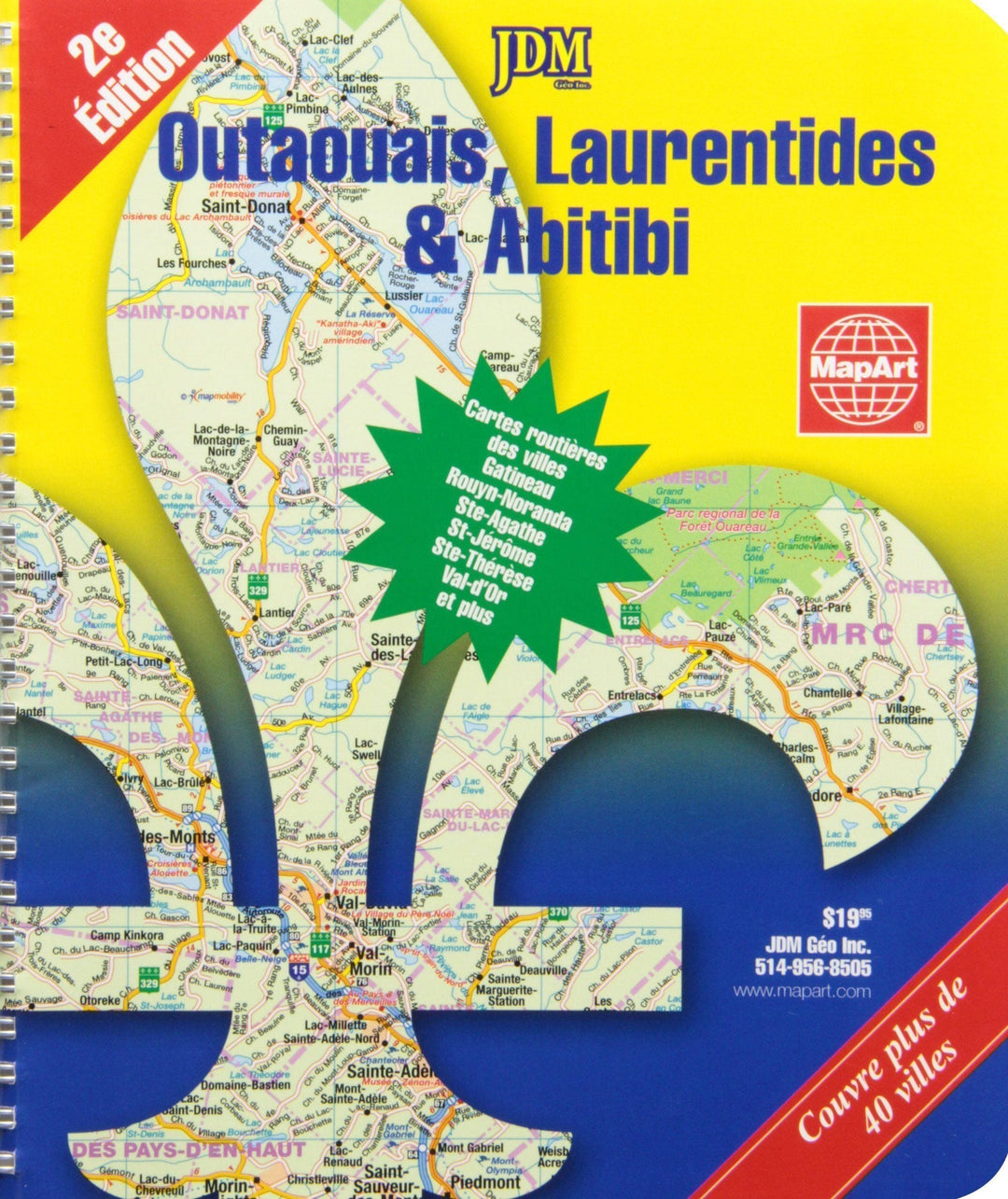 Outaouais, Laurentides, Abitibi (Quebec) Road Atlas | Canadian Cartographics Corporation Atlas