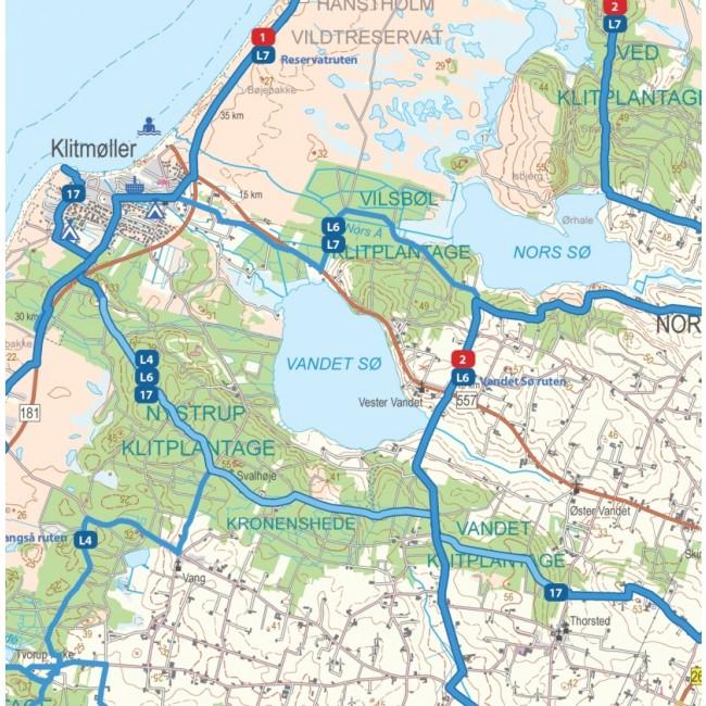 Carte cycliste du Danemark n° 6 - Jutland Ouest | Scanmaps carte cycliste Scanmaps