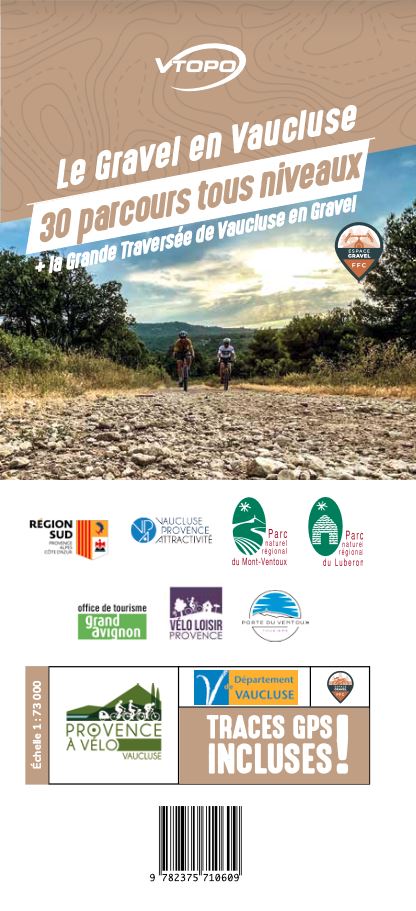 Carte cycliste - Le Gravel en Vaucluse, 30 parcours tous niveaux | VTOPO carte cycliste VTOPO