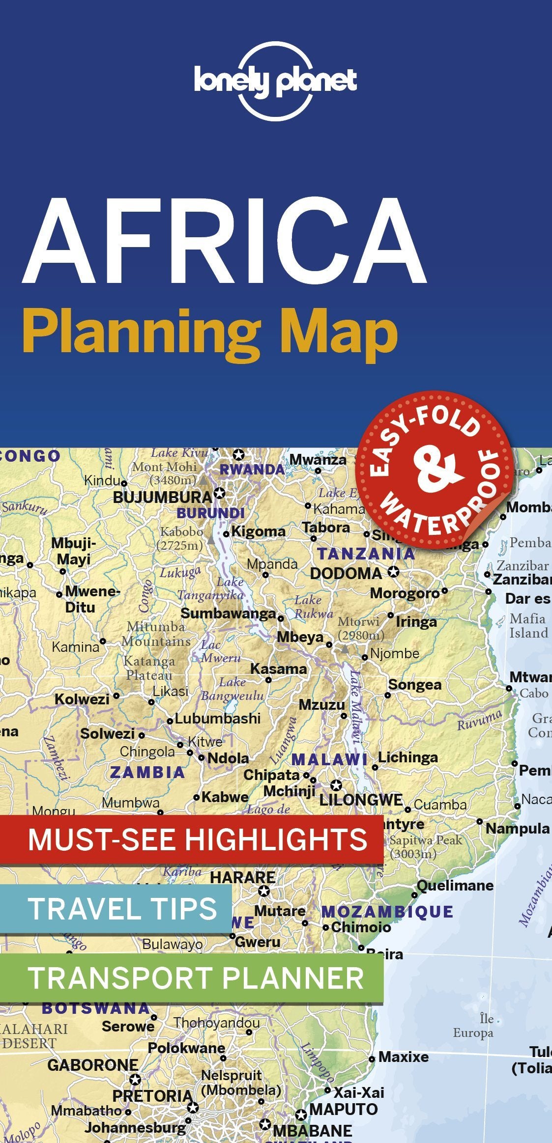 Carte de planification (en anglais) - Africa | Lonely Planet carte routière Lonely Planet EN