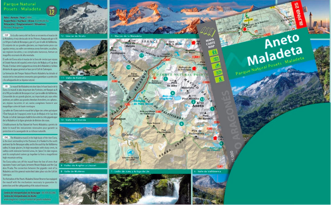 Carte de randonnée - Aneto, Massif de la Maladeta & parc naturel de Posets-Maladeta (Pyrénées) | Alpina carte de randonnée Editorial Alpina