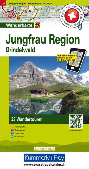 Carte de randonnée backcountry n° HKF.WK.04 - Jungfrau Région, Grindelwald (Suisse) | Hallwag carte de randonnée Hallwag