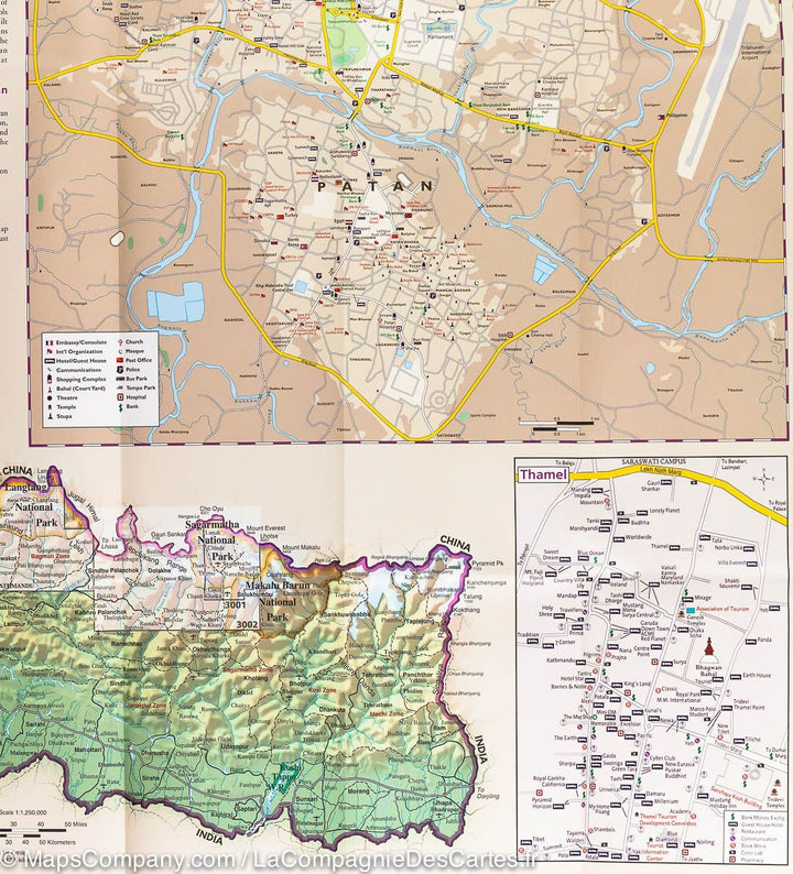 Carte de voyage n° 3001 - Camp de base de l’Everest (Népal) | National Geographic carte routière National Geographic