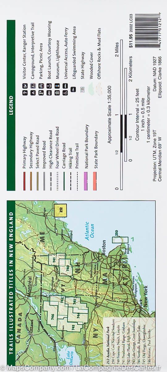 Carte de randonnée n° 212 - Parc National Acadia (Maine) | National Geographic carte de randonnée National Geographic