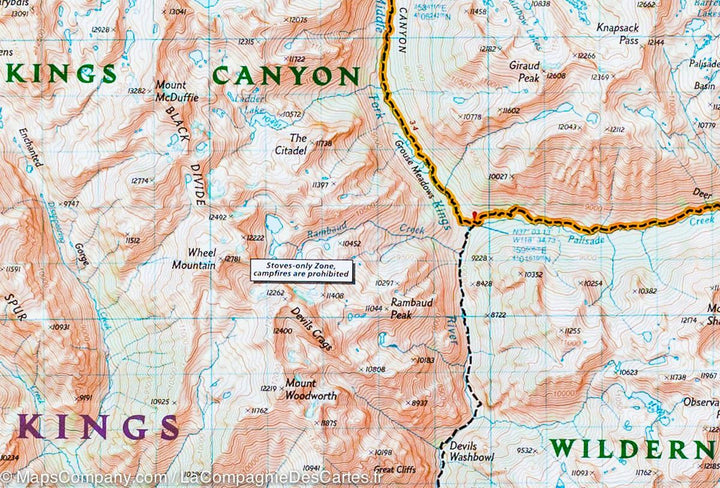 Carte de randonnée n° 205 - Parc National de Sequoia & Kings Canyon (Californie) | National Geographic carte de randonnée National Geographic