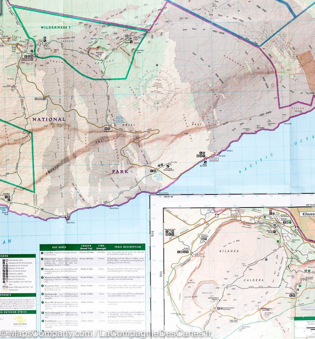 Carte de randonnée n° 230 - Parc National des Volcans (Hawaii, USA) | National Geographic carte de randonnée National Geographic