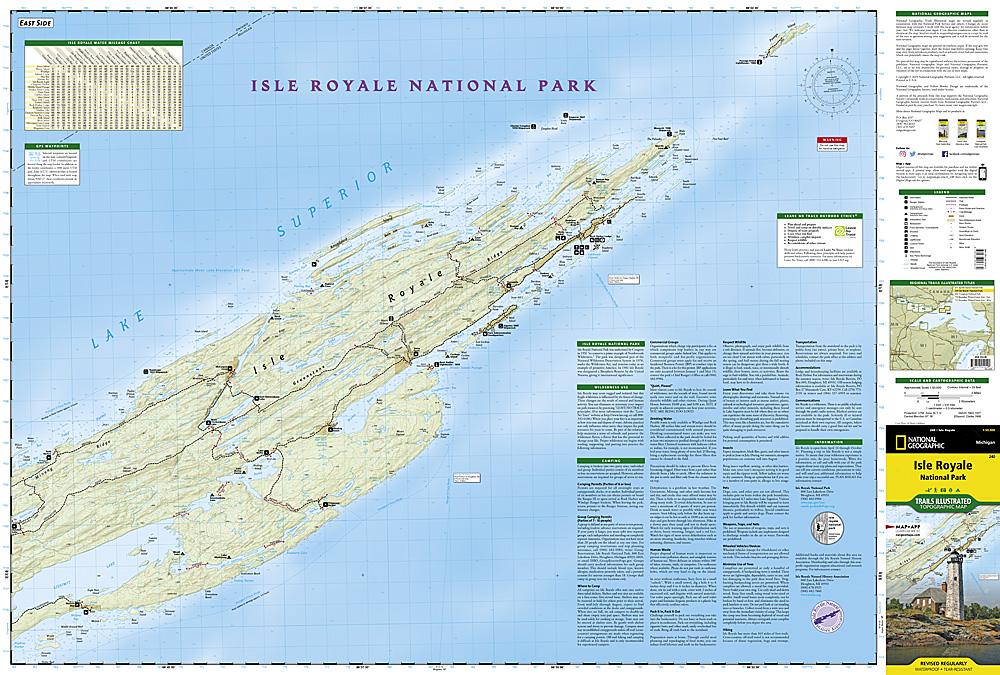 Carte de randonnée n° 240 - Isle Royale National Park (Michigan) | National Geographic carte de randonnée National Geographic