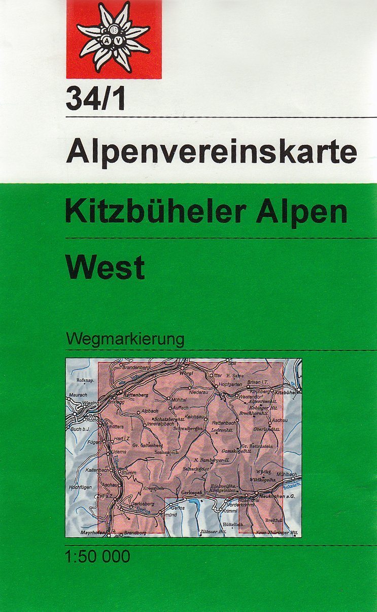 Carte de randonnée n° 34/1 - Kitzbüheler Alpen Ouest (Alpes autrichiennes) | Alpenverein carte de randonnée Alpenverein Default Title