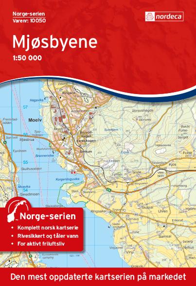 Carte de randonnée n° 10050 - Mjosbyene (Norvège) | Nordeca - Norge-serien carte de randonnée Nordeca