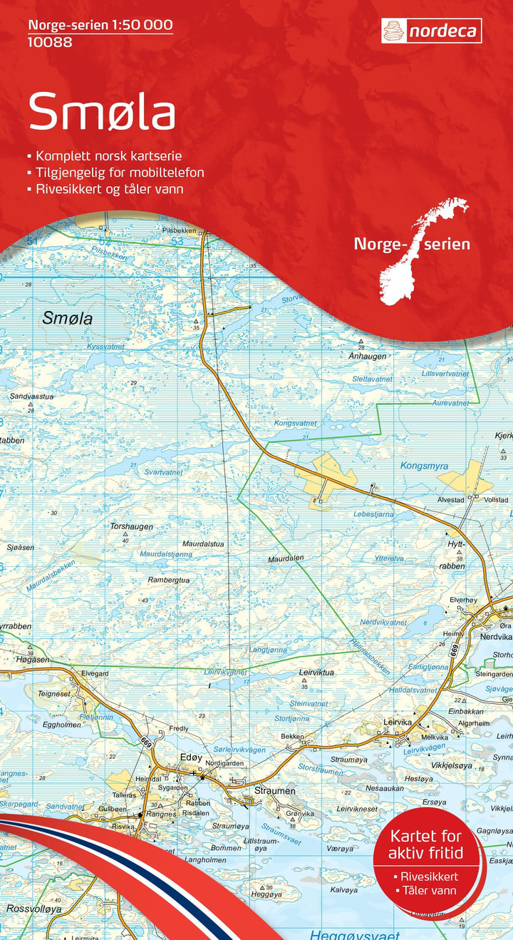 Carte de randonnée n° 10088 - Smola (Norvège) | Nordeca - Norge-serien carte de randonnée Nordeca