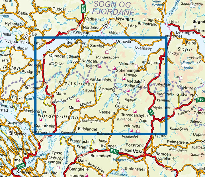 Carte de randonnée n° 3012 - Stolsheimen (Norvège) | Nordeca - série 3000 carte de randonnée Nordeca