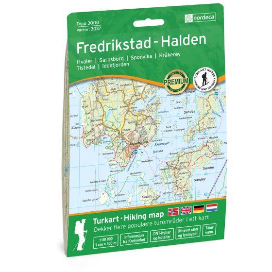 Carte de randonnée n° 3037- Frederikstad-Halden (Norvège) | Nordeca - série 3000 carte de randonnée Nordeca