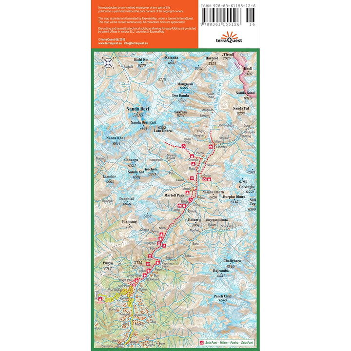 Carte de randonnée plastifiée - Himalaya indienne | TerraQuest carte de randonnée Terra Quest