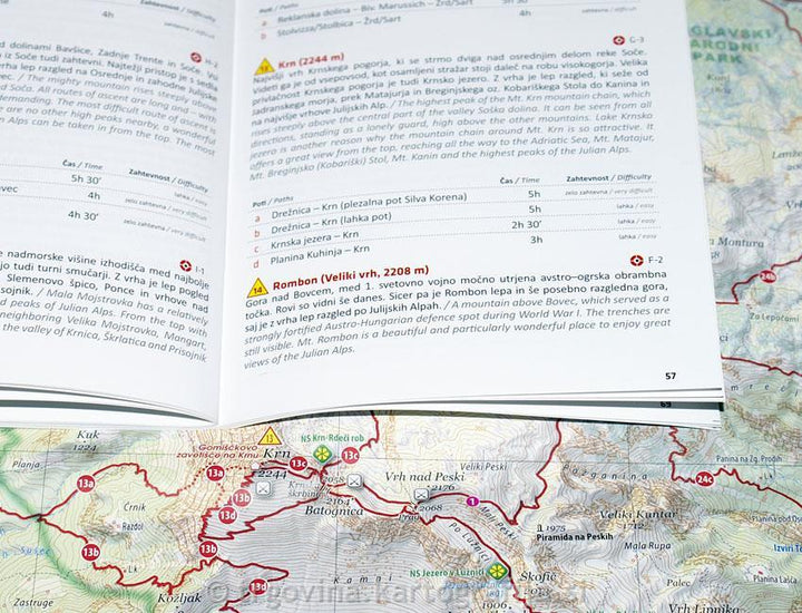 Carte de randonnée - Posocje (Slovénie) | Kartografija carte de randonnée Kartografija
