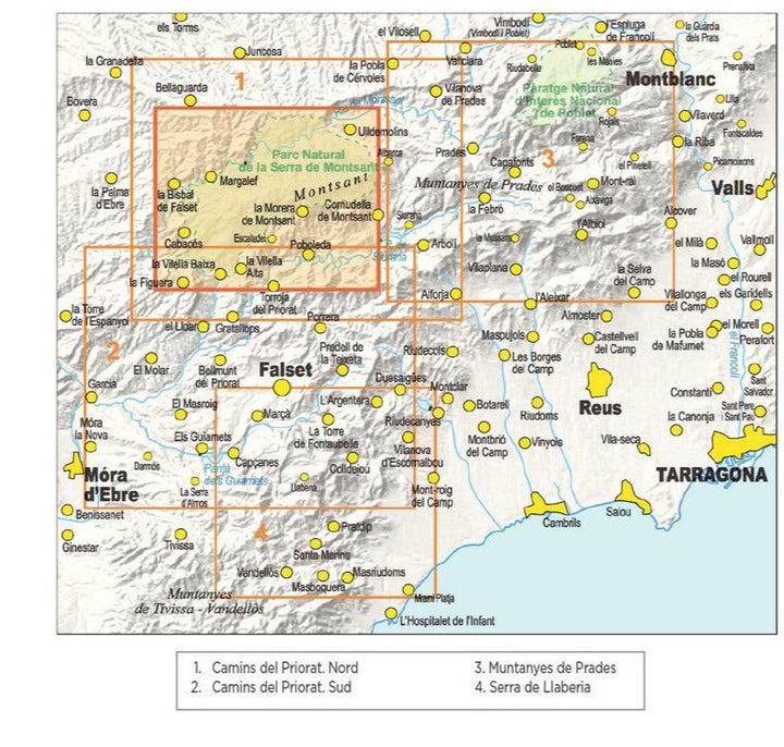Carte de randonnée - Serra de Montsant (Catalogne) | Piolet carte de randonnée Editorial Piolet