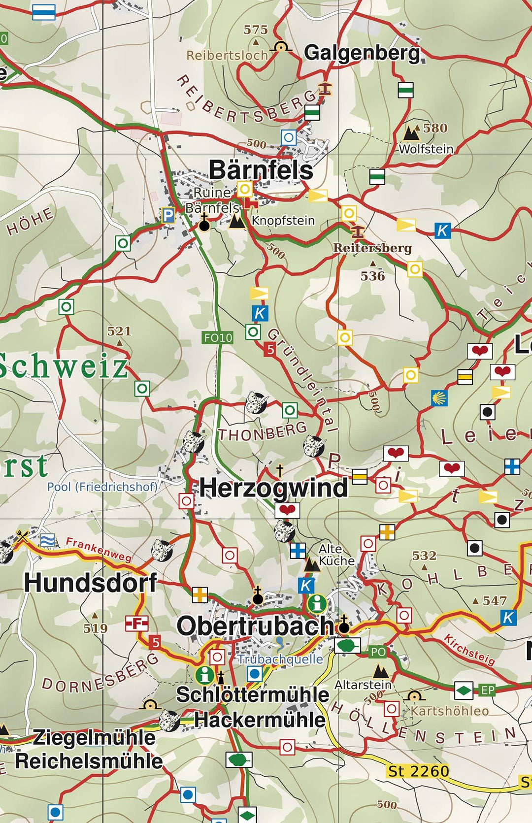 Carte de randonnée n° 173 - Suisse franconienne | PhoneMaps carte de randonnée PhoneMaps