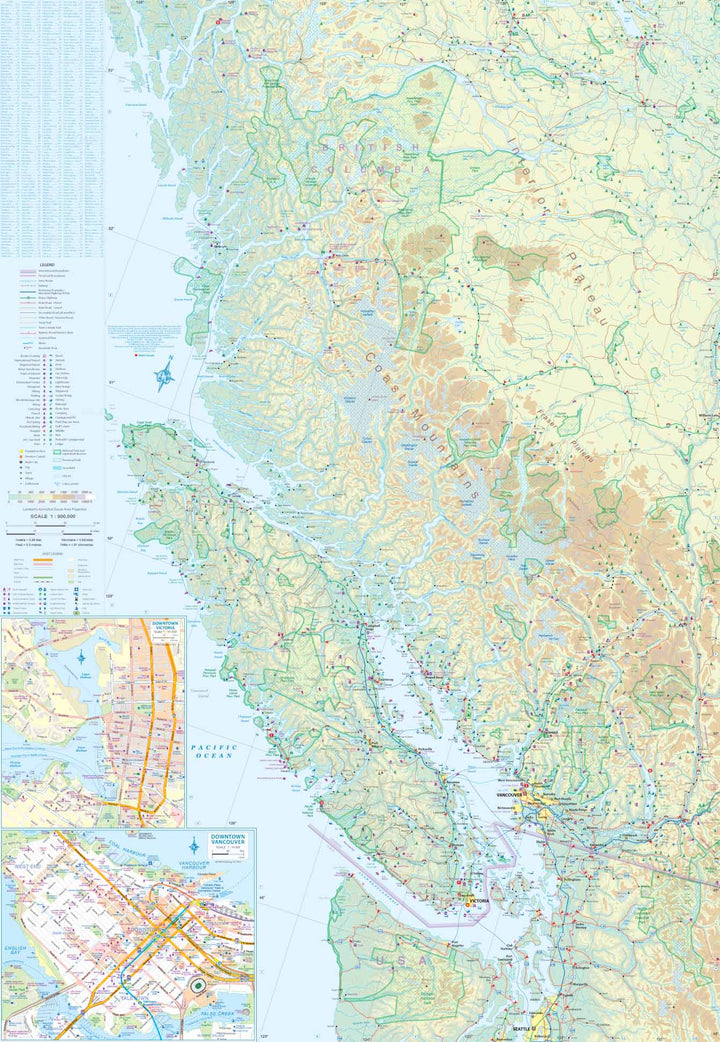 Carte de voyage - Colombie Britannique Sud (Canada) | ITM carte routière ITM