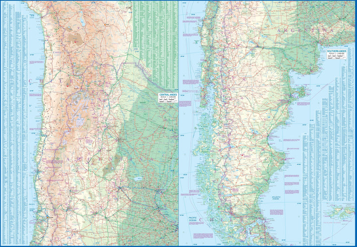 Carte de voyage - Cordillère des Andes | ITM carte routière ITM