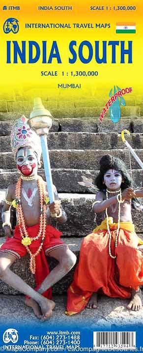 Carte de voyage - Inde Sud | ITM carte routière ITM