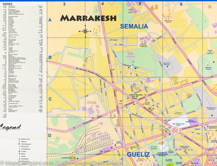 Carte de voyage - Maroc Nord & Plan de Marrakech | ITM carte routière ITM