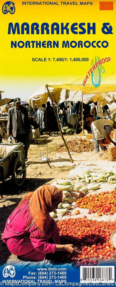 Carte de voyage - Maroc Nord & Plan de Marrakech | ITM carte routière ITM