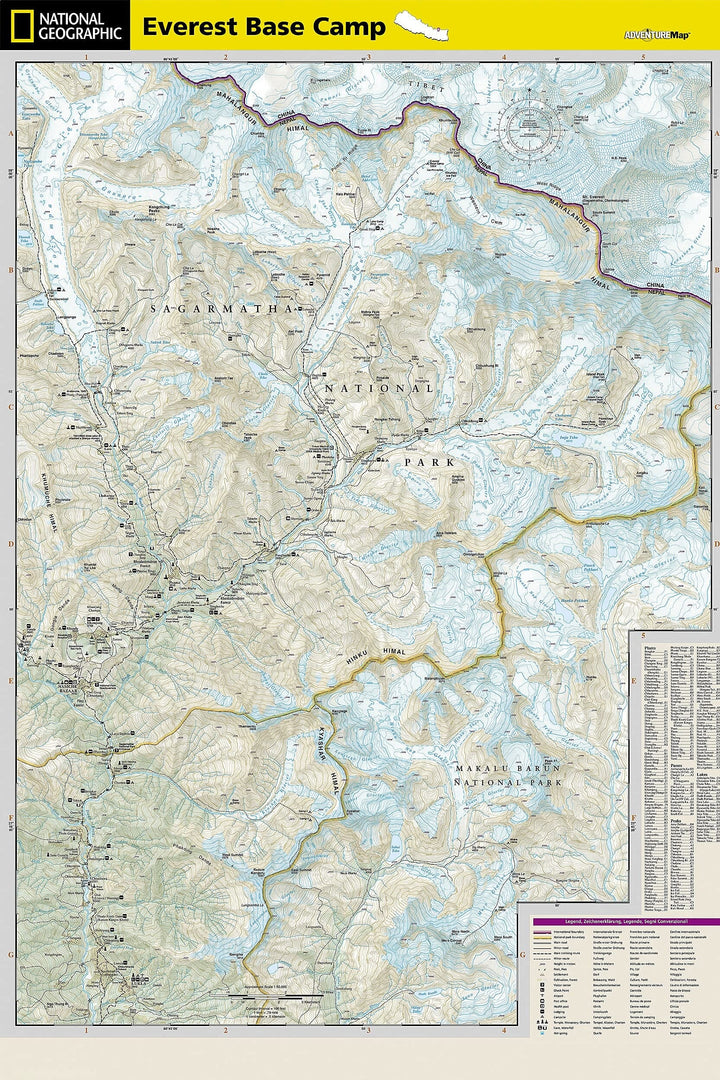 Carte de voyage n° 3001 - Camp de base de l’Everest (Népal) | National Geographic carte routière National Geographic