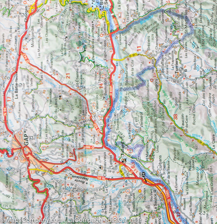 Carte départementale n° 334 - Alpes-de-Haute-Provence & Hautes-Alpes | Michelin carte routière Michelin
