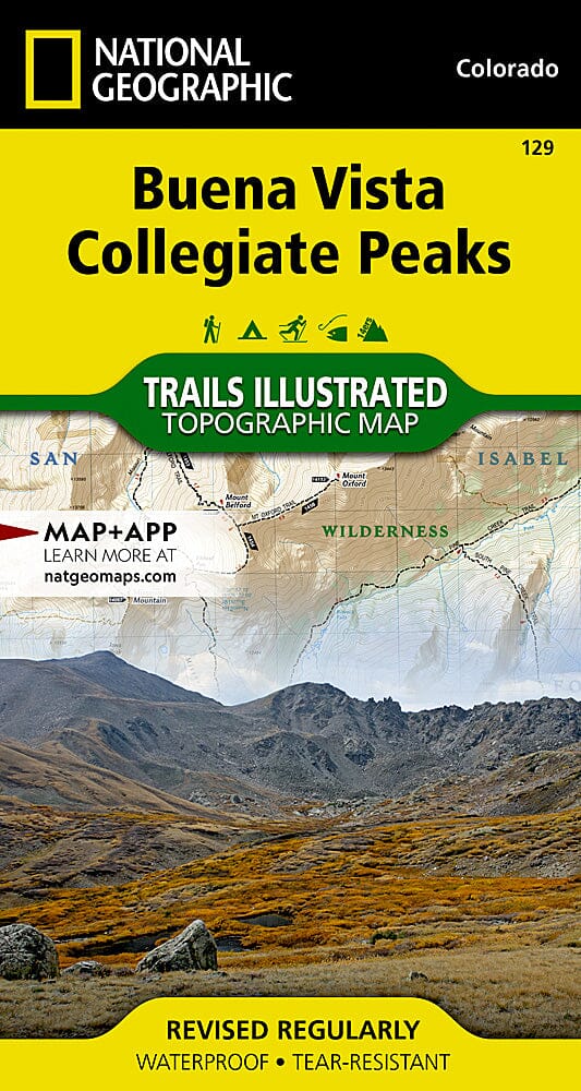 Carte des sentiers de Buena Vista / Collegiate Peaks (Colorado), # 129 | National Geographic carte pliée National Geographic