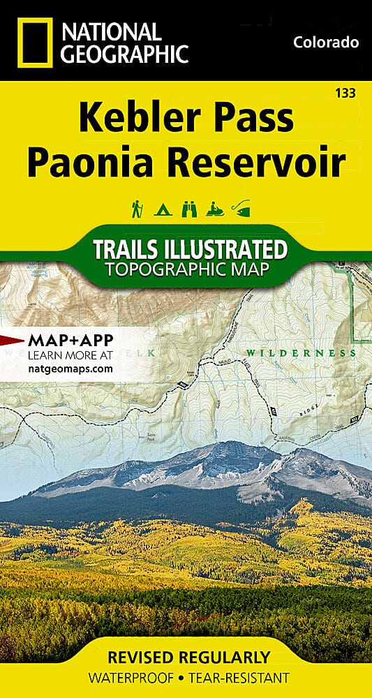 Carte des sentiers de Kebler Pass / Paonia Reservoir (Colorado), # 133 | National Geographic carte pliée National Geographic