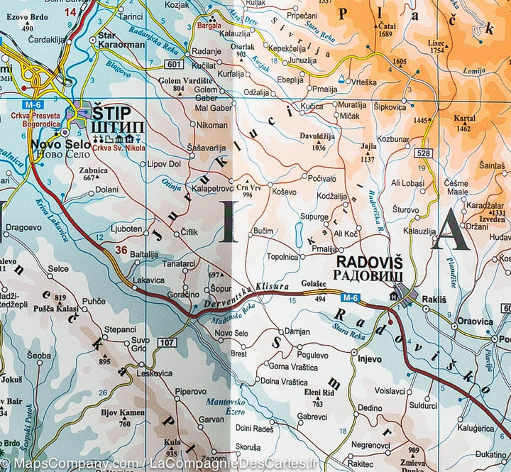 Carte géographique - République de Macédoine | Gizi Map carte routière Gizi Map