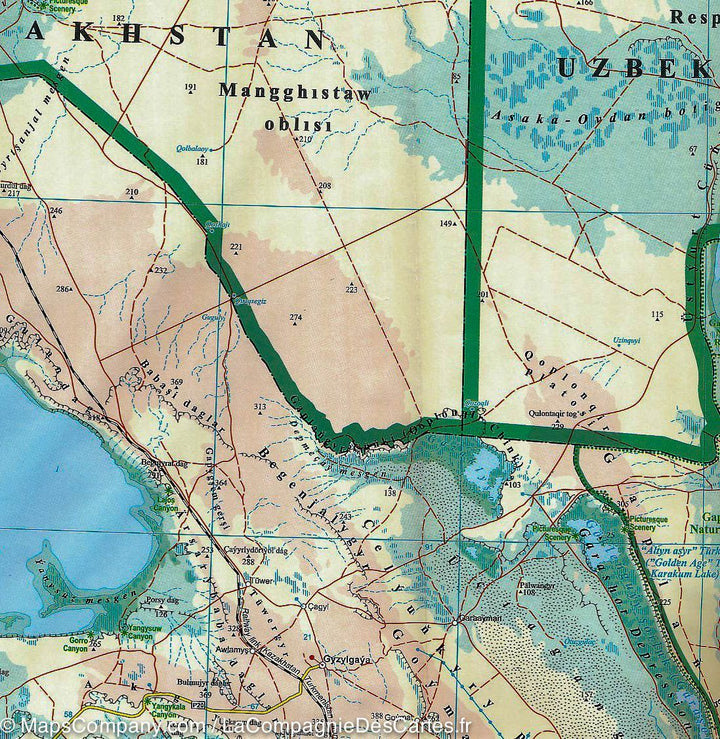 Carte géographique - Turkménistan | Gizi Map carte routière Gizi Map