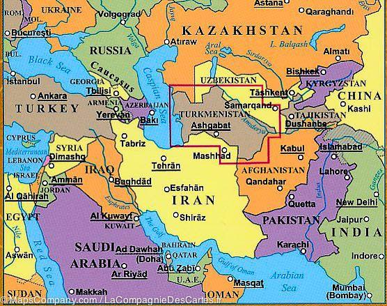 Carte géographique - Turkménistan | Gizi Map carte routière Gizi Map