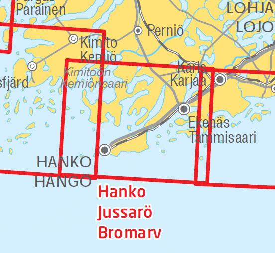 Carte marine n° 1 - Hanko Jussarö Bromarv (Finlande) | Karttakeskus carte routière Karttakeskus