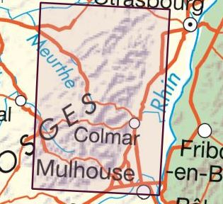 Carte murale en relief - Massif des Vosges - 80 x 113 cm | IGN carte en relief IGN