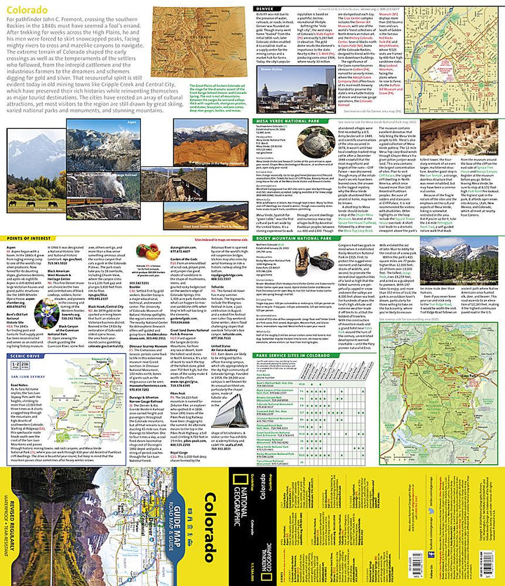 Carte routière - Colorado | National Geographic carte routière National Geographic