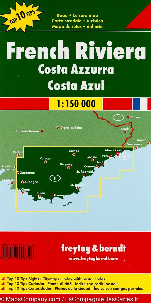 Carte routière - Côte d'Azur | Freytag & Berndt carte routière Freytag & Berndt