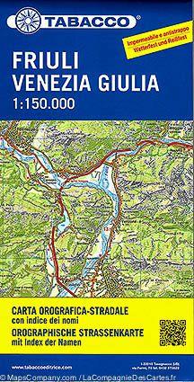 Carte routière - Frioul-Vénétie Julienne (nord-est de l'Italie) | Tabacco carte de randonnée Tabacco