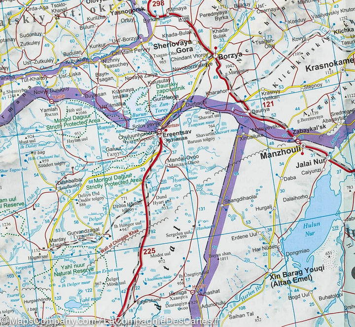 Carte routière - Mongolie | Gizi Map carte routière Gizi Map