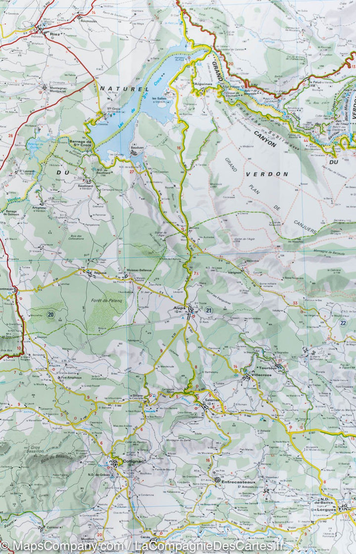 Carte routière n° 114 - Pays Varois & Gorges du Verdon | Michelin - Zoom France carte routière Michelin