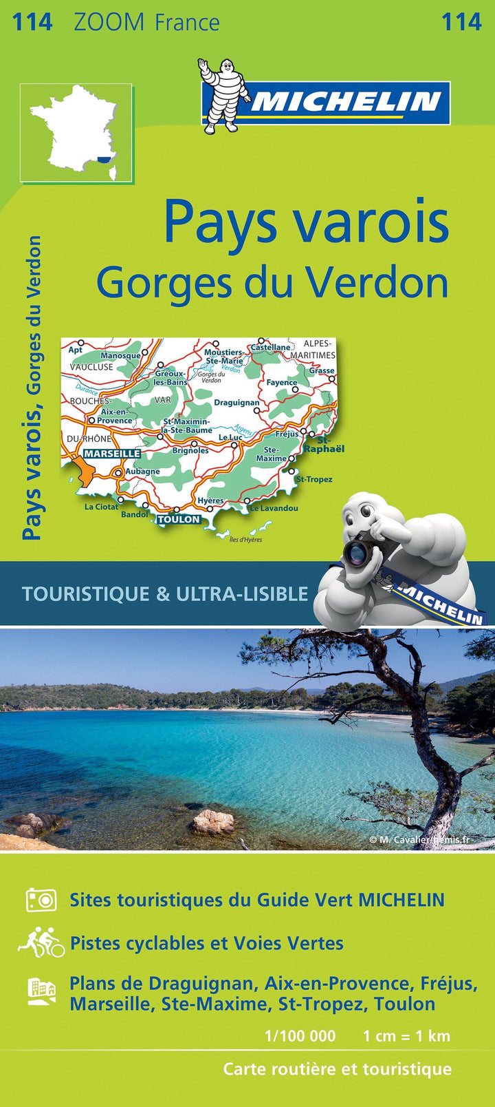 Carte routière n° 114 - Pays Varois & Gorges du Verdon | Michelin - Zoom France carte routière Michelin