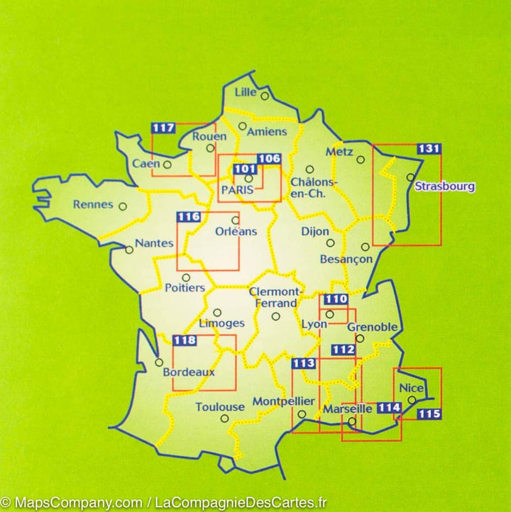 Carte routière n° 131 - Forêt Noire & Alsace | Michelin - Zoom France carte routière Michelin