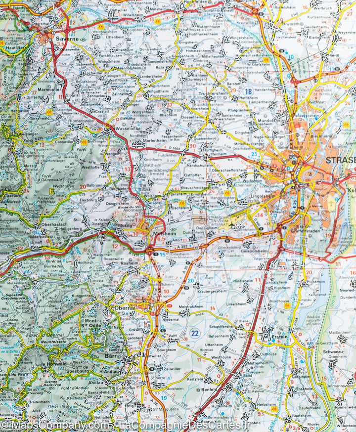 Carte routière n° 131 - Forêt Noire & Alsace | Michelin - Zoom France carte routière Michelin
