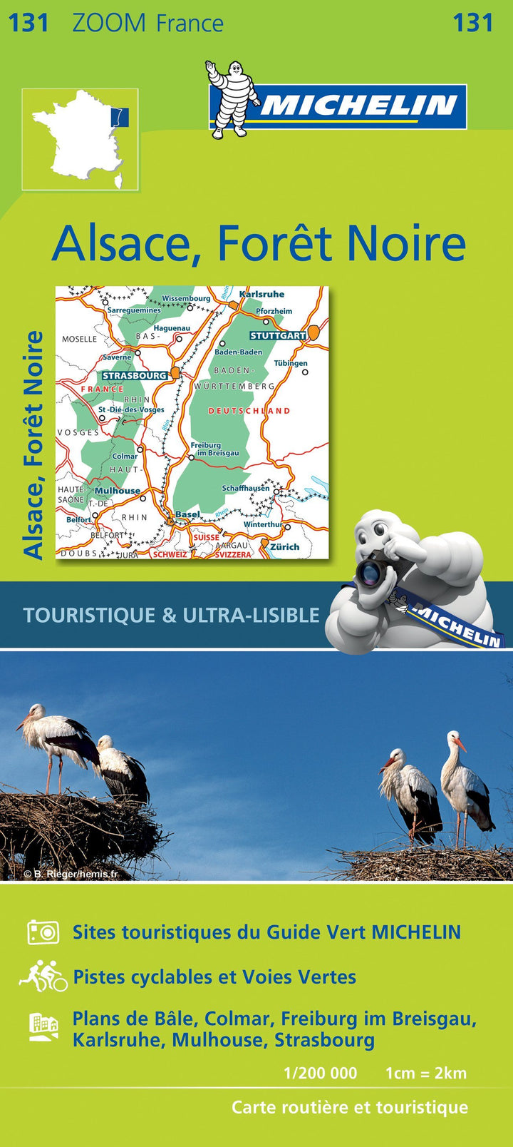 Carte routière n° 131 - Forêt Noire & Alsace | Michelin - Zoom France carte routière Michelin