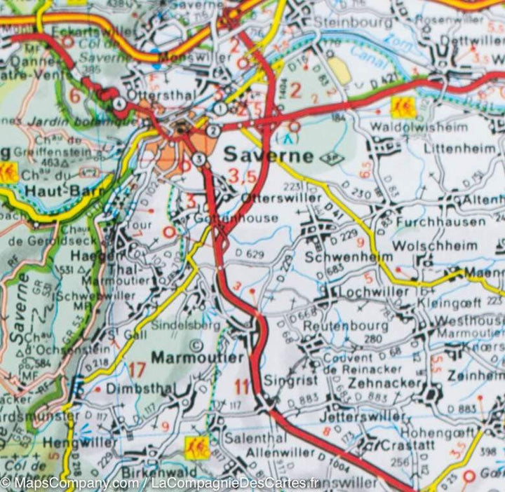 Carte routière n° 131 - Forêt Noire & Alsace | Michelin - Zoom France carte routière Michelin