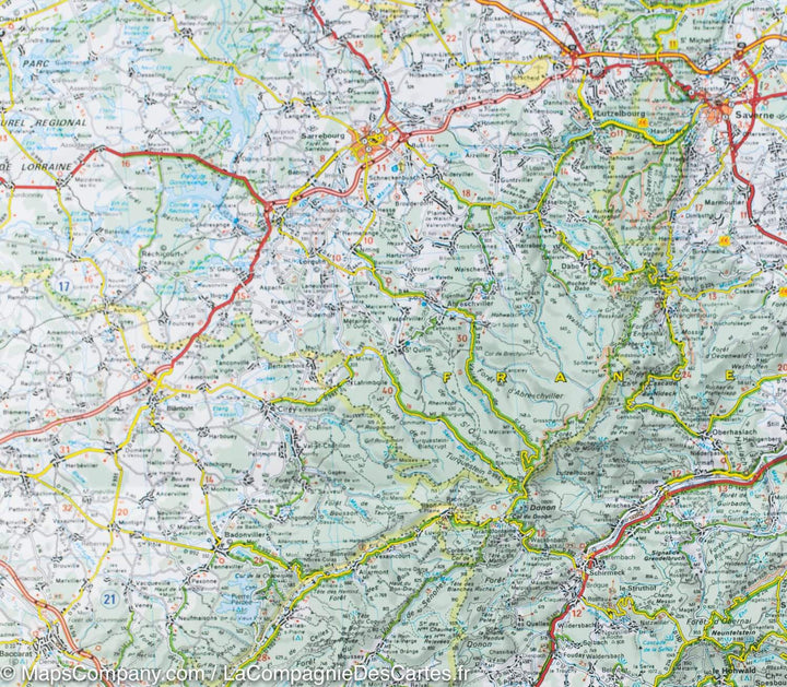 Carte routière n° 131 - Forêt Noire & Alsace | Michelin - Zoom France carte routière Michelin