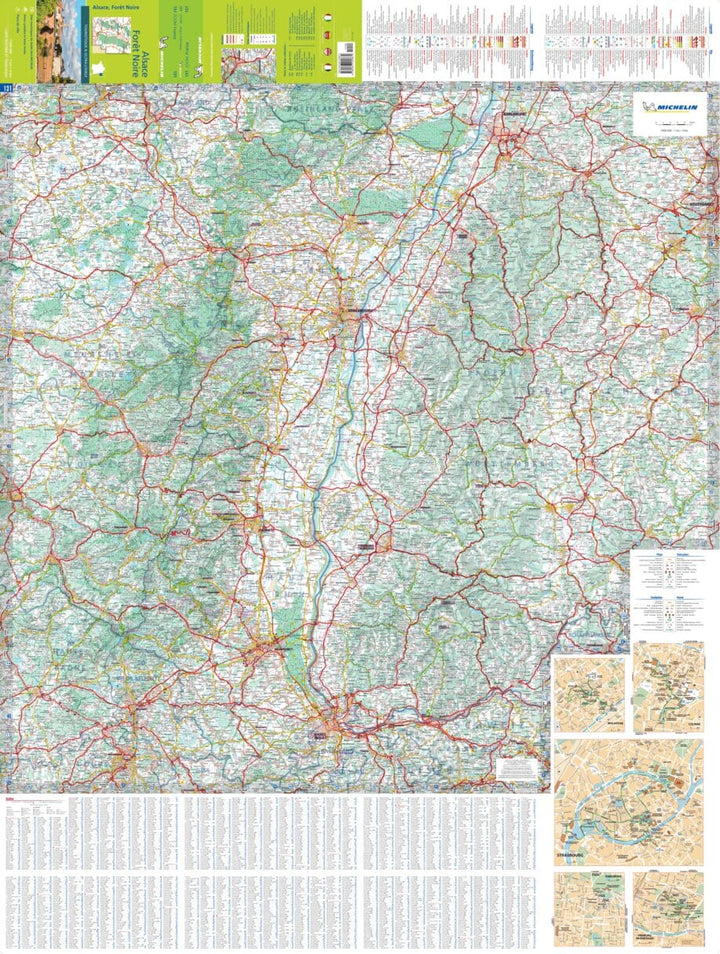Carte routière n° 131 - Forêt Noire & Alsace | Michelin - Zoom France carte routière Michelin