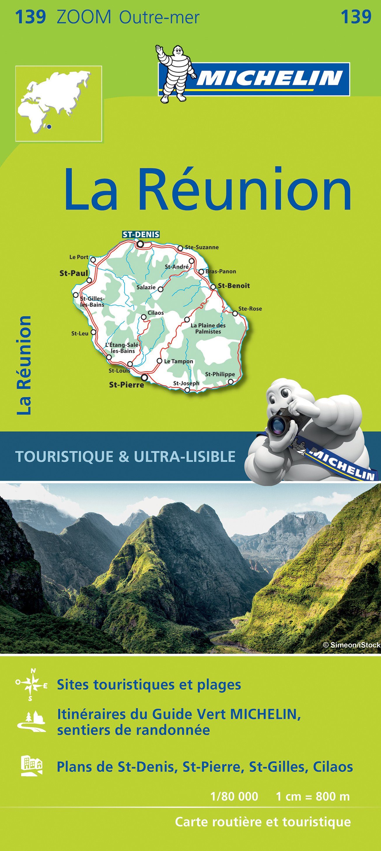 Carte routière n° 139 - La Réunion | Michelin - Zoom Outre-mer carte routière Michelin
