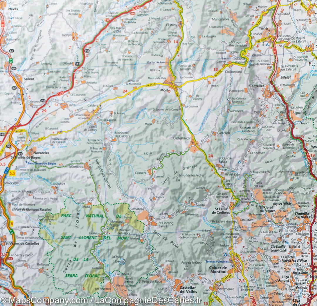 Carte routière n° 147 - Costa Brava & Environs de Barcelone | Michelin - Zoom Espagne carte routière Michelin